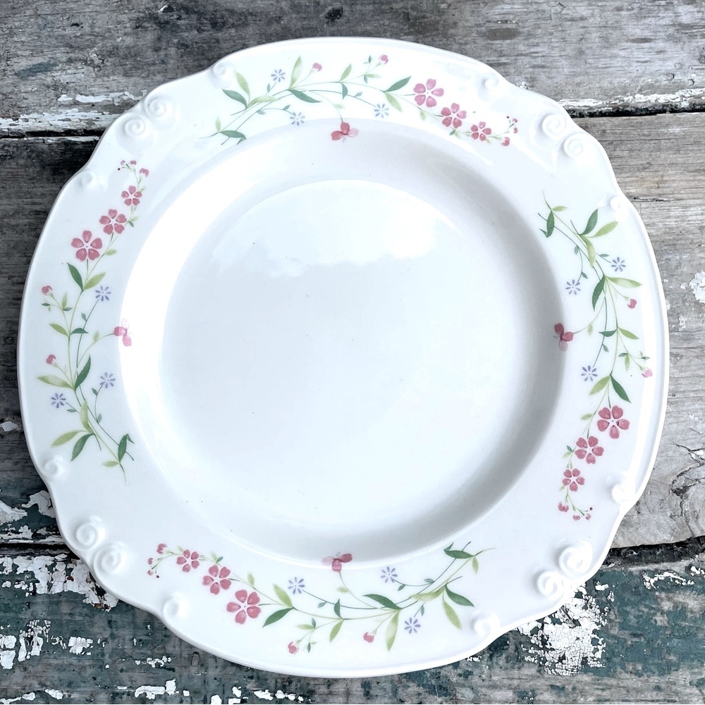 Nikko Japan Garland Pink Flowers Green Floral Spring Scroll Dinner Plate